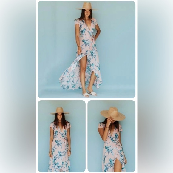 Anthropologie XIX Palm Tulum Wrap Dress - Picture 2 of 11